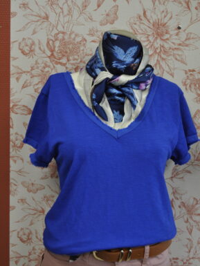 T-SHIRT UNI  BLEU ROI