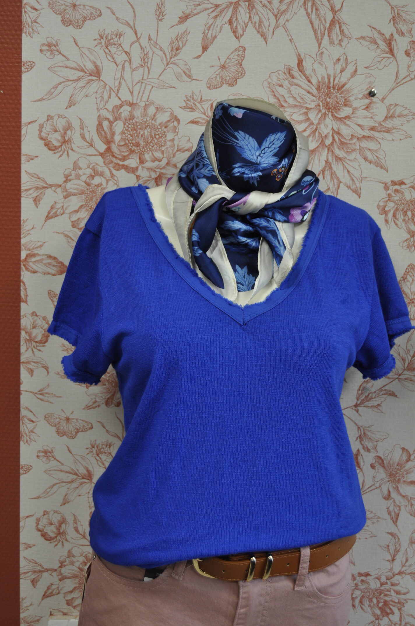 T-SHIRT UNI BLEU ROI