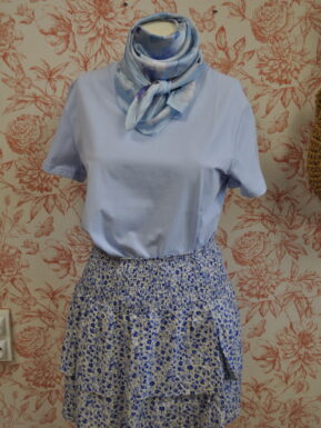 JUPE SHORT JADE BLEU