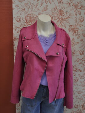 VESTE SUEDINE FUSHIA DU 36 AU 44